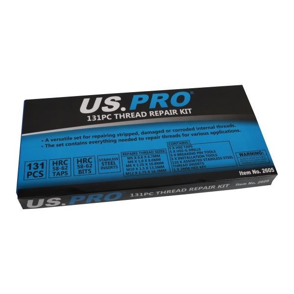 US PRO 131PC THREAD REPAIR KIT M5 - M12