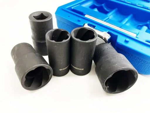 1/2" Grip & Twist Socket Set 6pc Locking Wheel Nut Remover Damaged Rounded Bolts