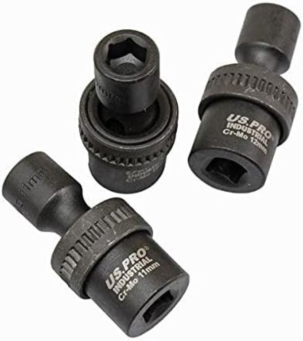 US PRO Industrial 3/8" Drive Swivel Impact Socket Set 10 pcs 3471 Socket Wobble