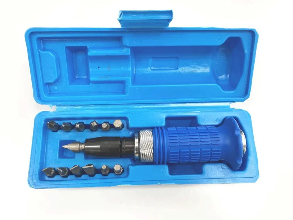Heavy Duty 1/2" Drive Impact Bolster Driver with 13 Impact Screwdriver Bits