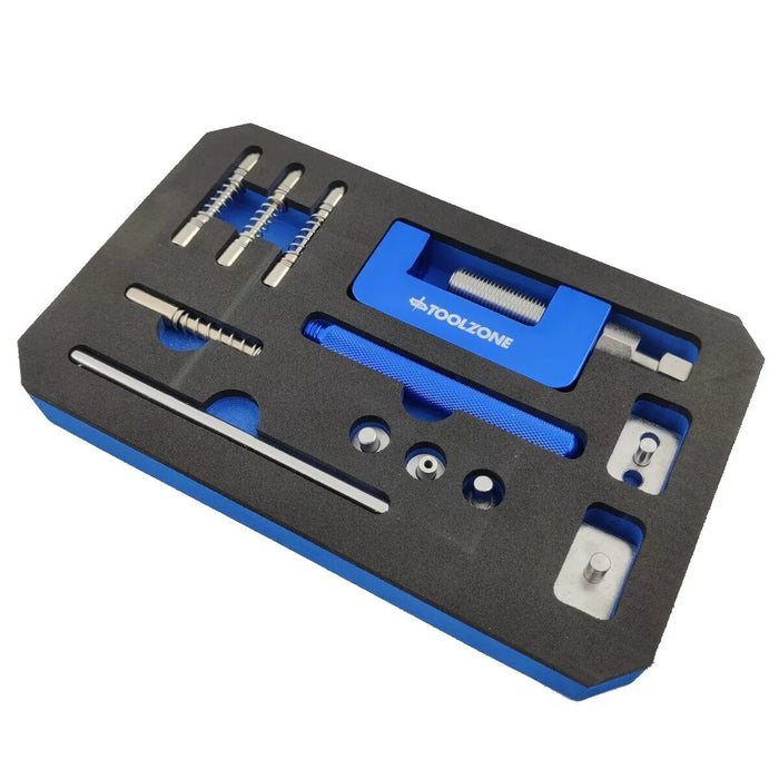Motorcycle Chain Breaker and Riveting Tool, Heavy Duty Chain Splitting Kit
