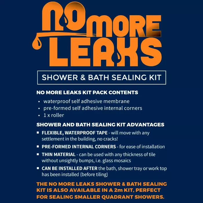No More Leaks Shower/Bath Sealing Kit - 4 Metre