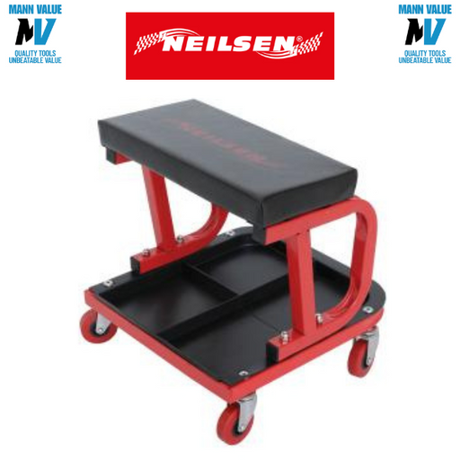 MECHANICS PADDED CREEPER TROLLEY SEAT CAR GARAGE WORK STOOL SWIVEL WHEELS CHAIR 