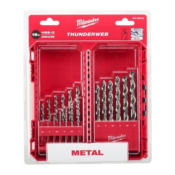 Milwaukee 4932493869 Thunderweb HSS Ground Set D338 (19 Pieces)