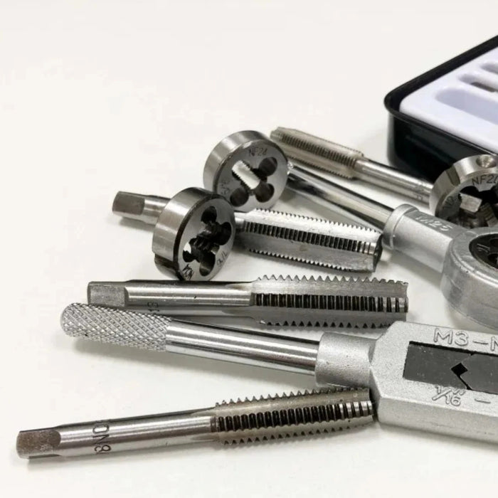 24pc Imperial Tap and Die Set Alloy Steel With Storage Case UNF (AF) and UNC