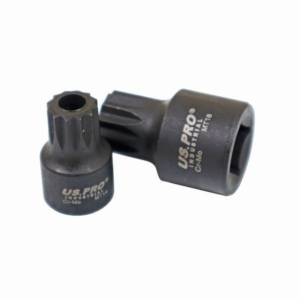US PRO Industrial Stubby Impact XZN Spline Bit Socket Set M4-M18 3968 Sockets