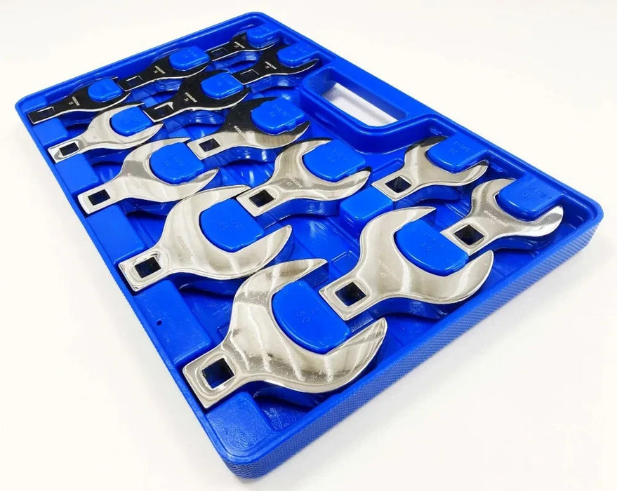 14pc Extra Large Crows Foot Feet 1/2" Nut Spanners Wrenches 27 - 50 mm