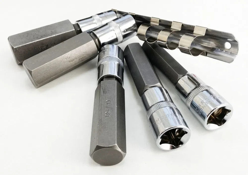 Large Hex Bit Socket Set 14mm 17mm 19mm 22mm 24mm Allen Key Sockets 1/2" Drive