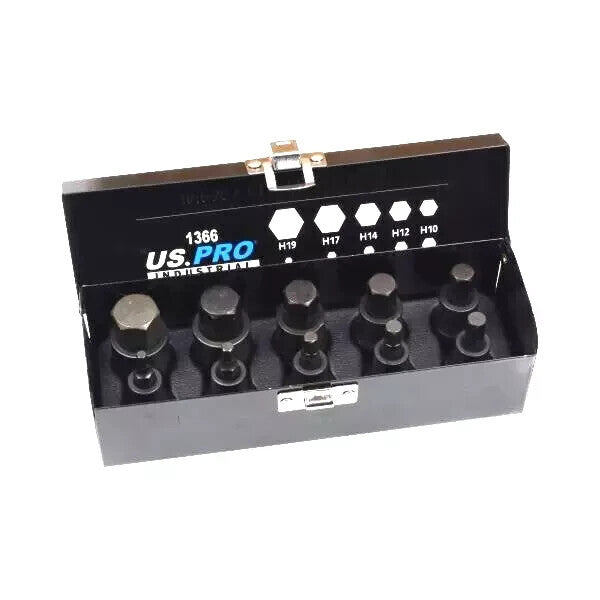 US PRO Industrial Impact Hex Bit Socket Set Allen Key 1/2" Drive 4-19mm 1366 