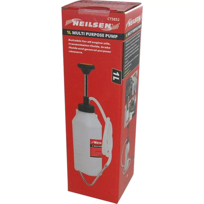Neilsen Multi Purpose Mini Pump 1L Capacity Engine Transmission Brake Fluid Oil