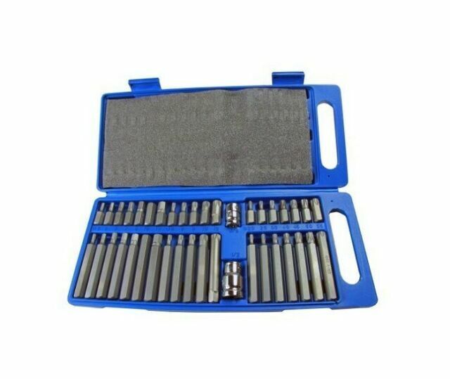 US PRO Tools 40pc Torx / Spline & Hex Bit Set 3/8" & 1/2" Drive Bit Holder 2200