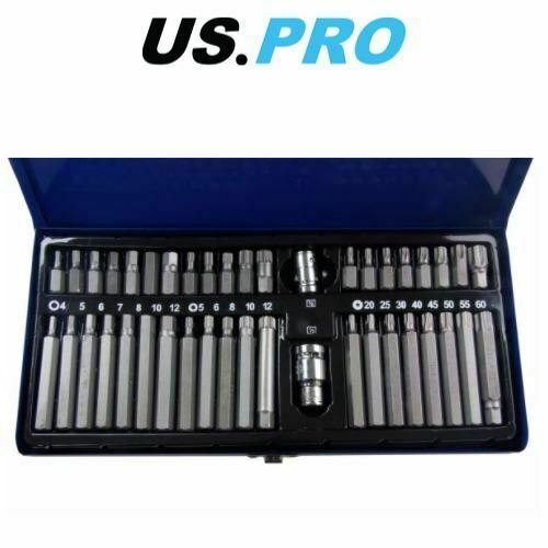 US PRO 42pc Set Hex, Allen, Torx, Star, Spline Bit Sockets 3/8" 1/2" DR 1486