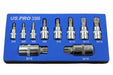 US PRO Tools  10PC spline / TRIPLE SQUARE BIT SOCKETS IN Foam EVA TRAY 3388