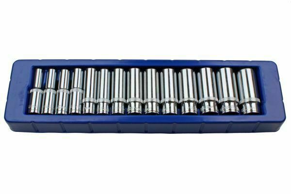 US PRO 14 Piece 3/8" Dr 6 Point Deep Metric Socket Set 8mm - 21mm 1389