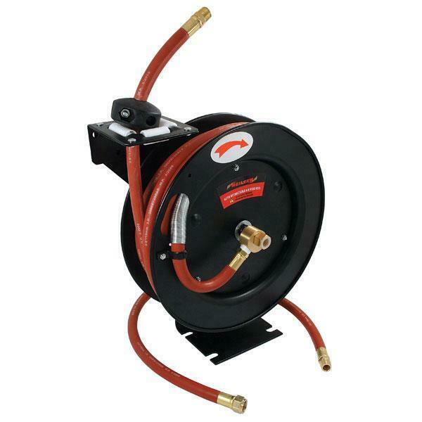Retractable 50ft 3/8" Air Hose Reel Rewind Wall Mountable Air Compressor H Duty