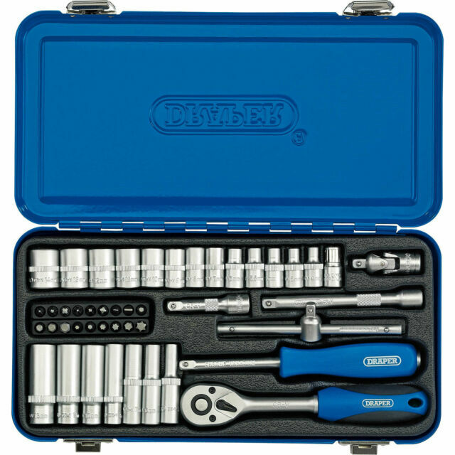 DRAPER 16365 45 PIECE 1/4" SQ. DR. METRIC SOCKET SET IN METAL CASE